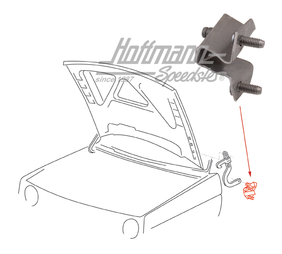 Retainer, hood hinge, Golf 2 | 191 823 643 | 208-1096