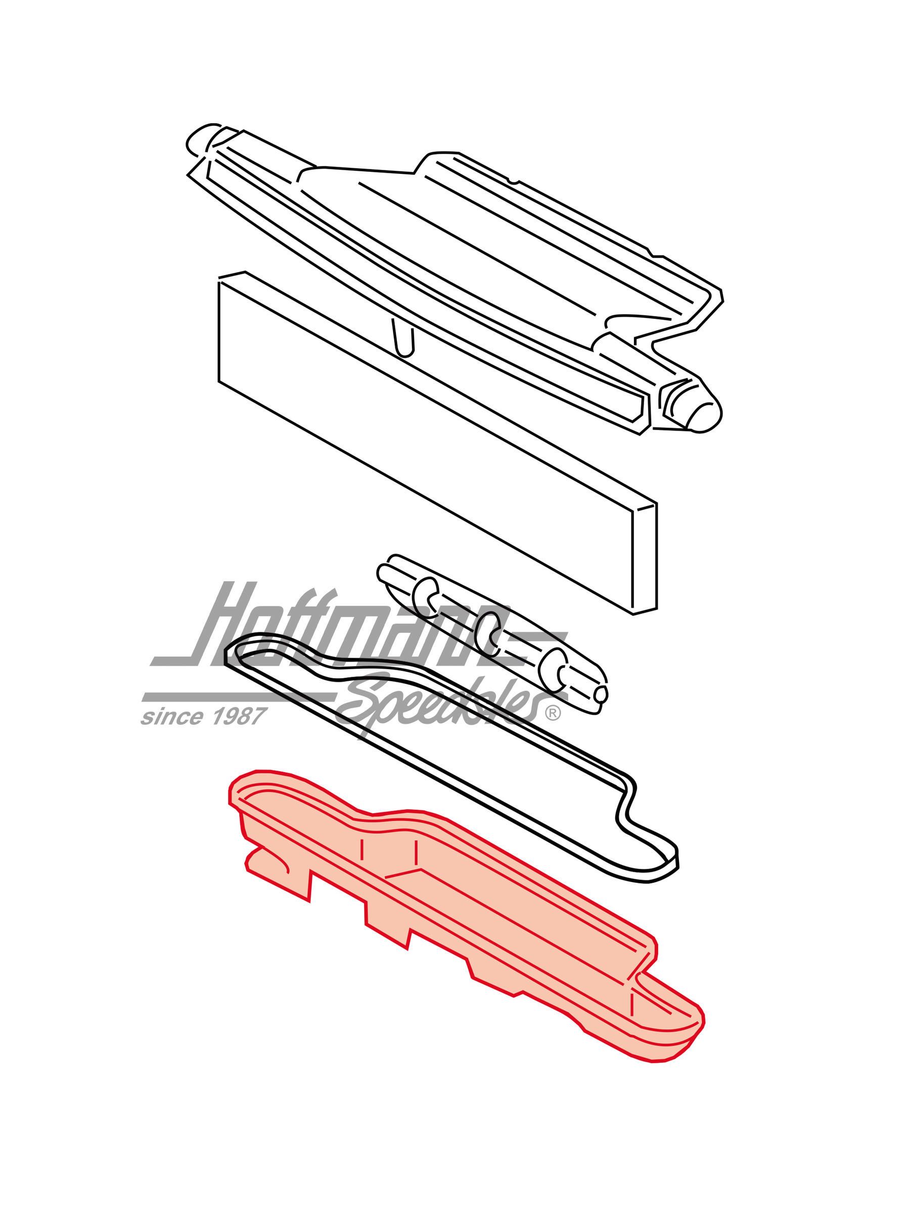 Water drip pan, fan box, front                                                                      