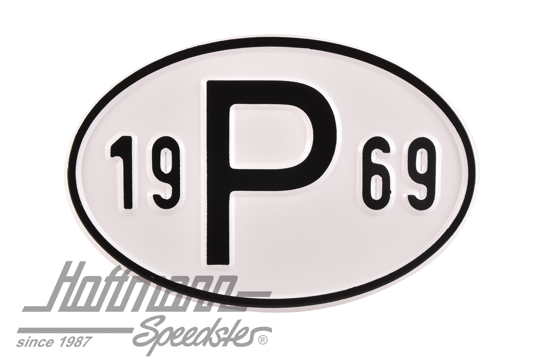 Nationality plate, alu, "P", with year 1969                                                         