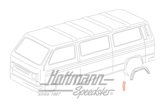 Gravel guard foil, Bus T3, left | 251 853 931 A | 370-6100-01