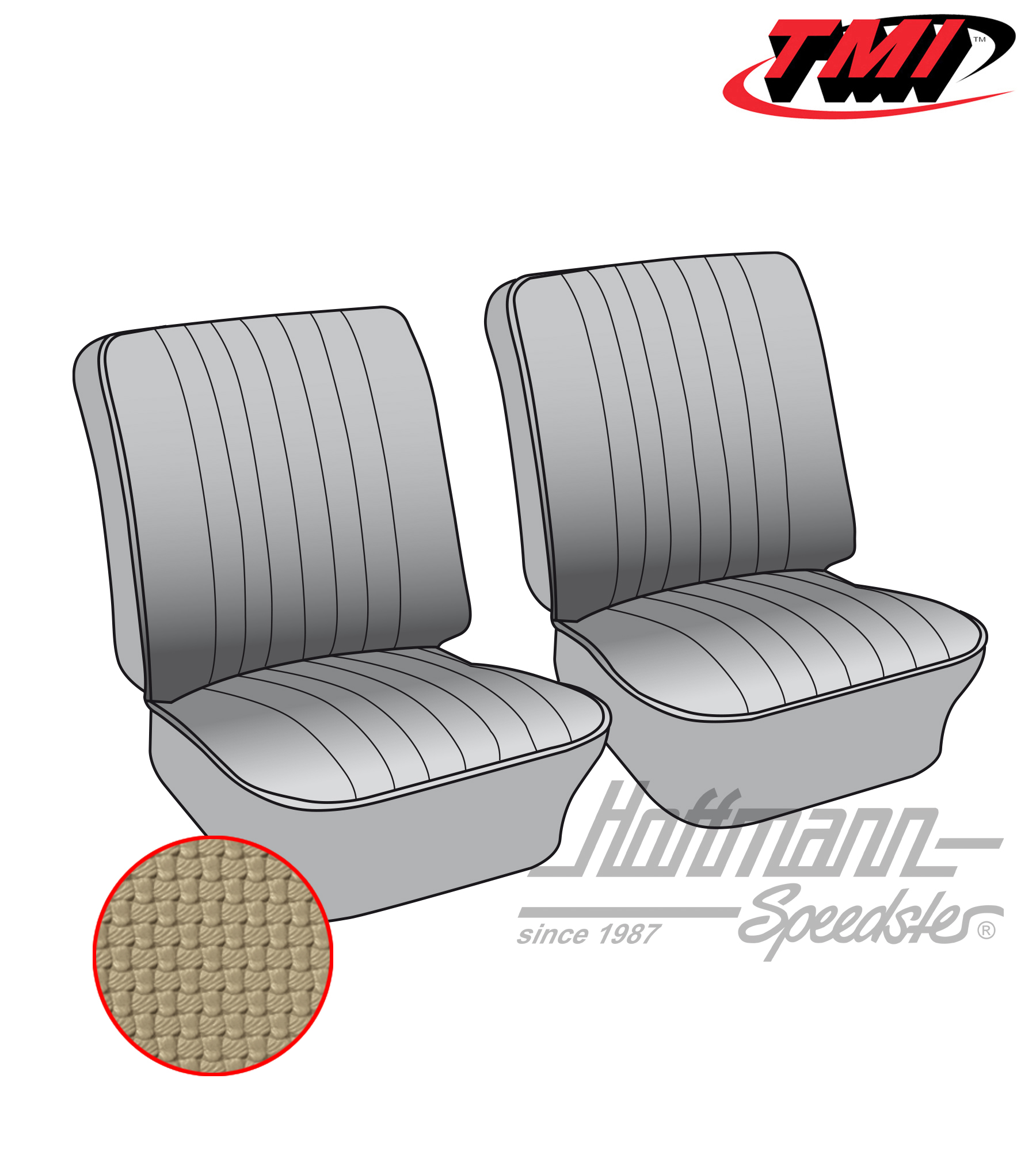 Seat upholstery, front seats, 62-67, beige | 43-2112-04 | 098-0602-30