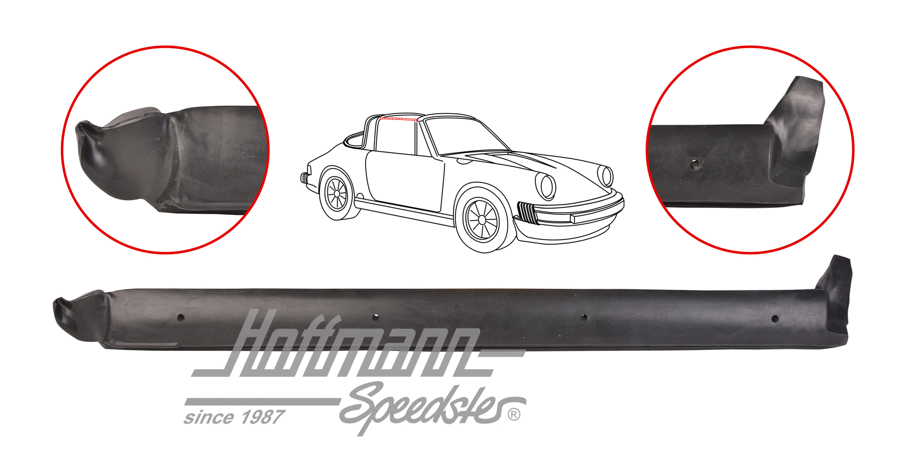 Seal, Targa roof, 70-89, right | 911 565 260 40 | 515-0120-12