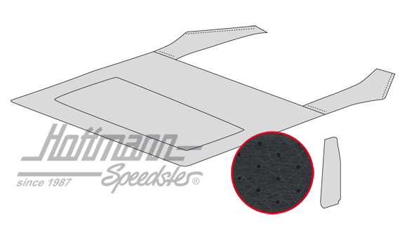 Headliner, 911, with sliding roof, perforated, black                                                