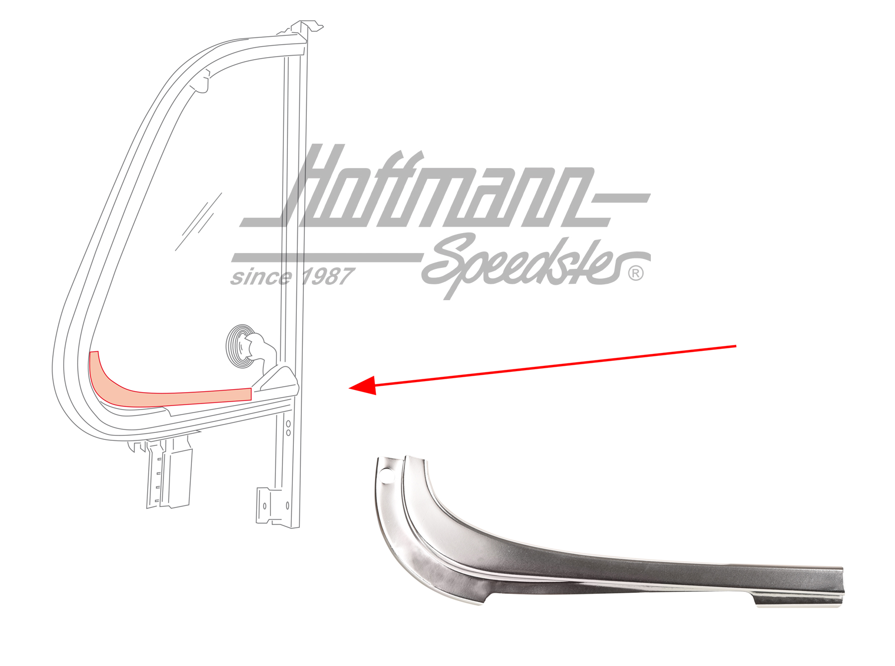Cover, vent window, 8.67-, left | 113 837 621 B | 020-5194-51
