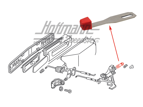 Lever, hot air, red, Bus T2, 68-73                                                                  