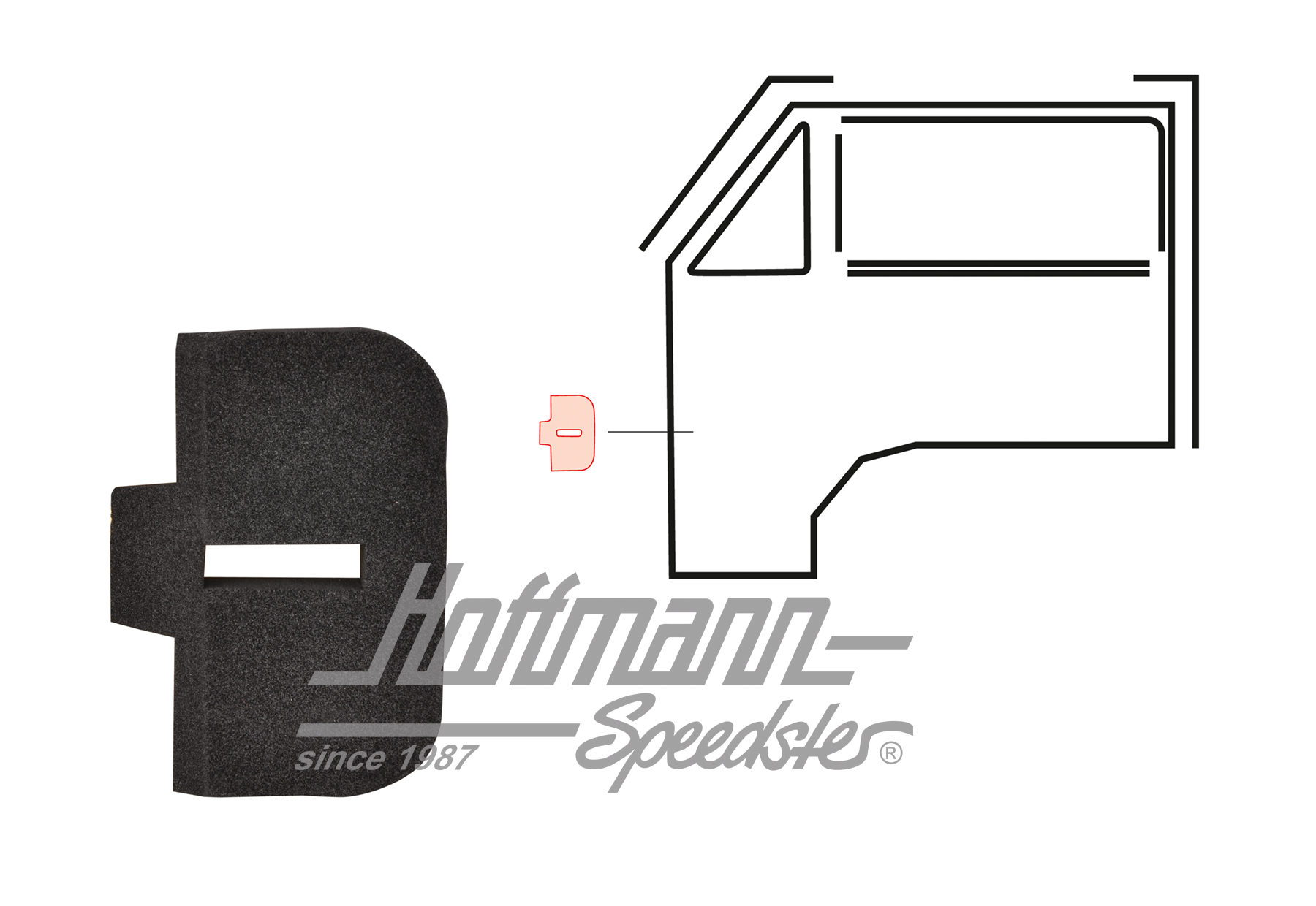 Seal, door stop, left or right | 867 837 267 | 350-6205