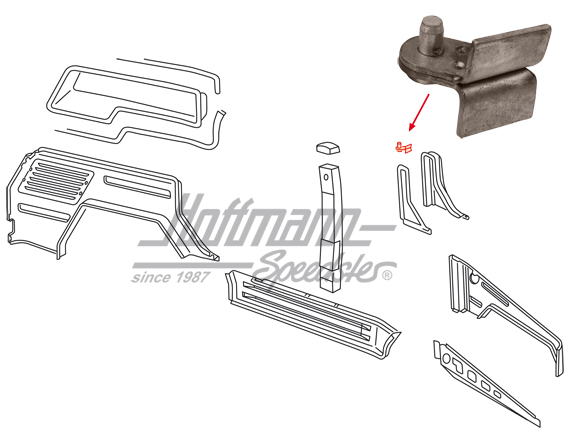 Bearing block, door stop, Type 181, right                                                           