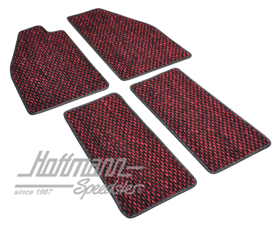 Floor mats, coco, -.57, red/black | ZVW 2RD | 020-5381-07