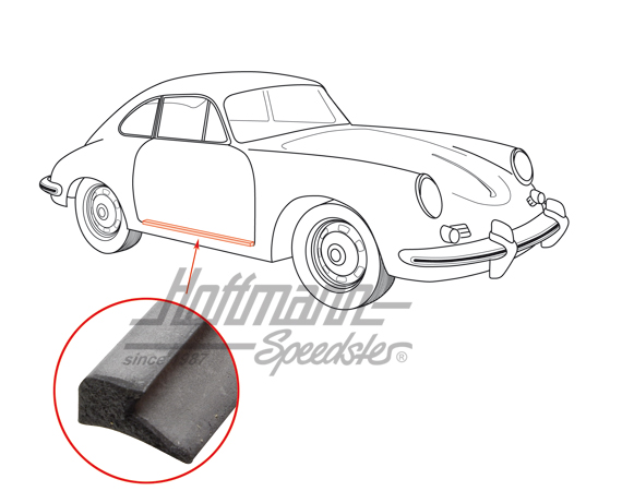 Door seal, lower, Porsche B/C Coupé                                                                 