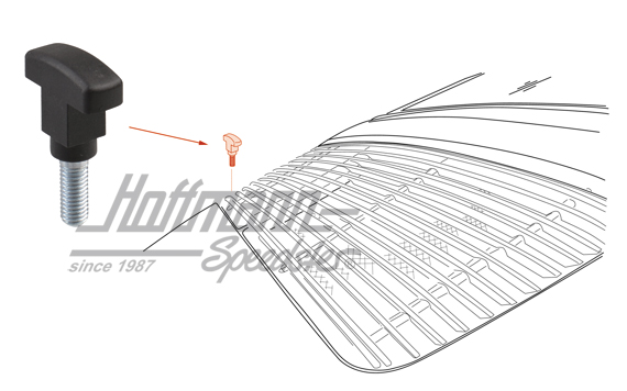 T-head bolt, ventilation grille, 74-89                                                              