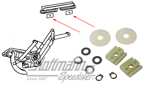 Sliding piece kit, window regulator, Convertible, 8.64-                                             