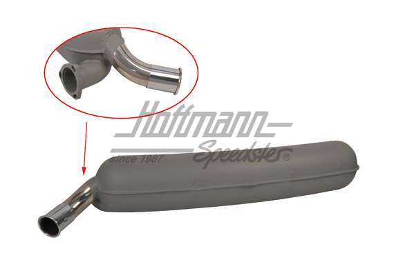 Exhaust muffler, stainless steel, 1x60mm, 83-89                                                     