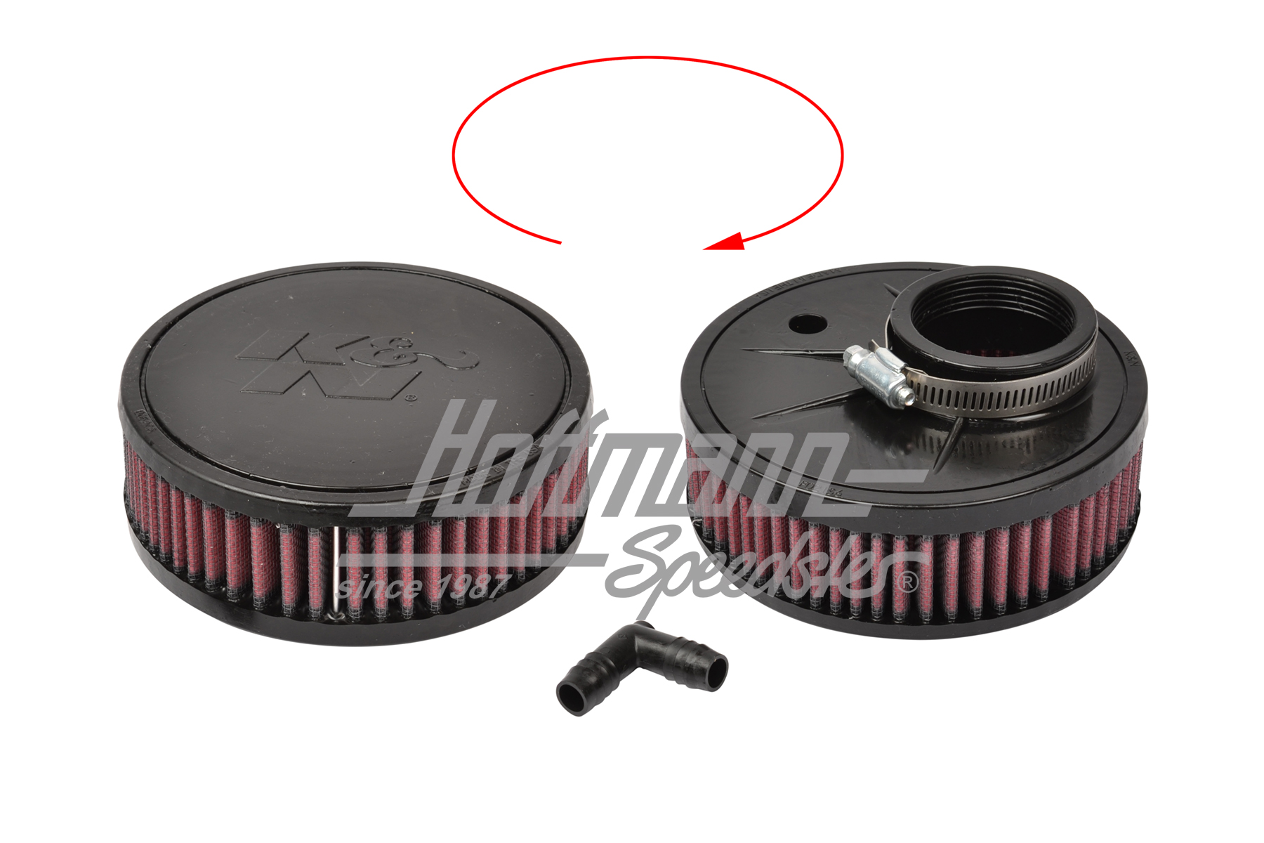Sports air filter, K&N, standard carburetor | RU-045V | 020-0902-10