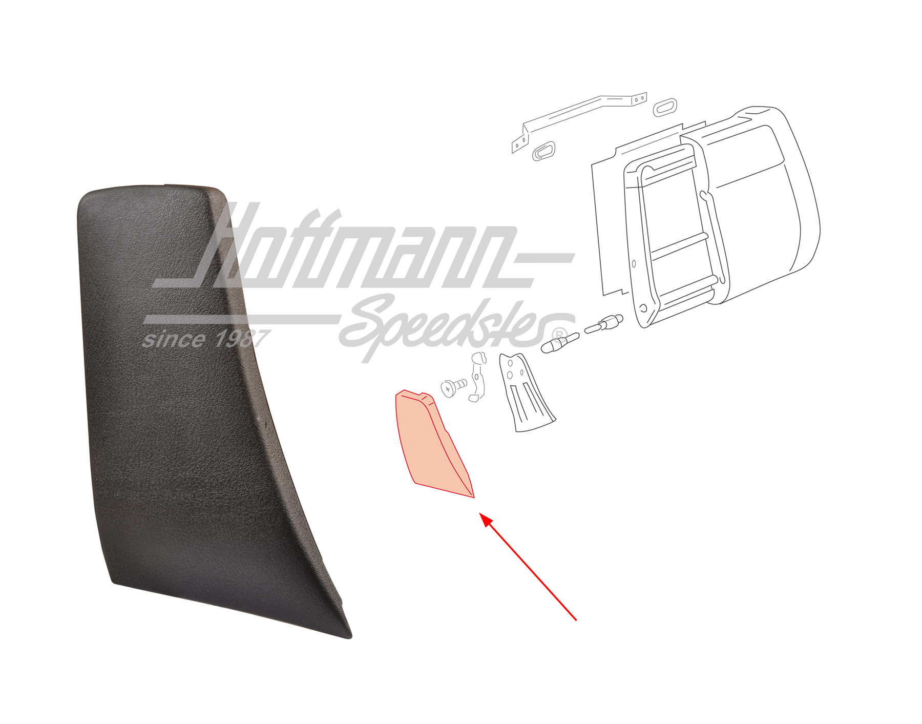 Cover, seat adjustment, double front bench, right | 701 881 478 A 01C | 408-2290-62