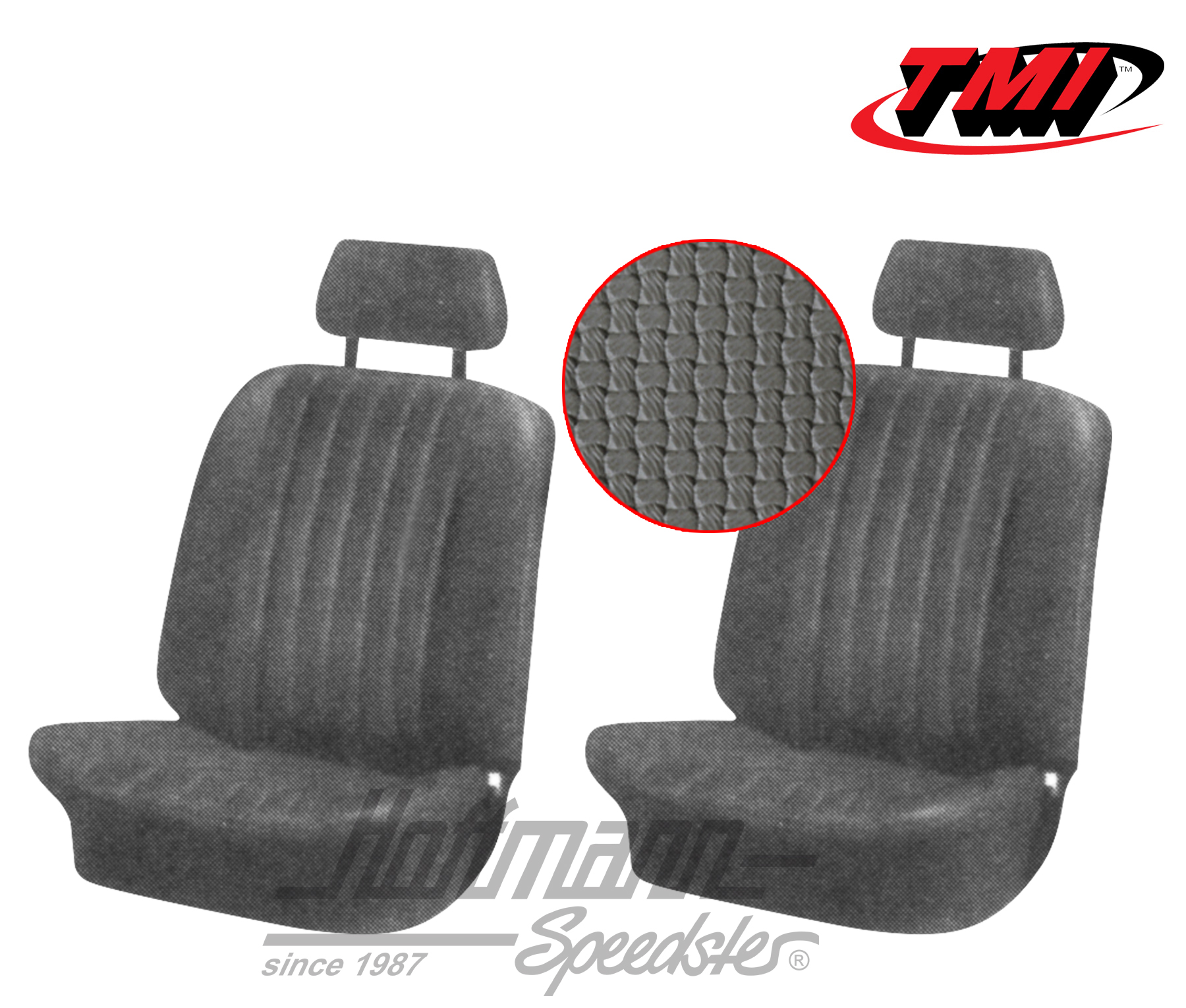 Seat upholstery, Karmann Ghia, front, 68-71, grey | 43-1506-06 | 066-0073-35