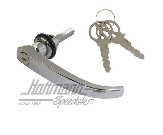 Handle, hinged door, outer, chromed, 58-67, long                                                    