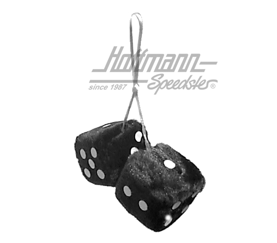 Fuzzy Dice, black, 6 x 6 cm | 368-BK 2.5 | 200-8001