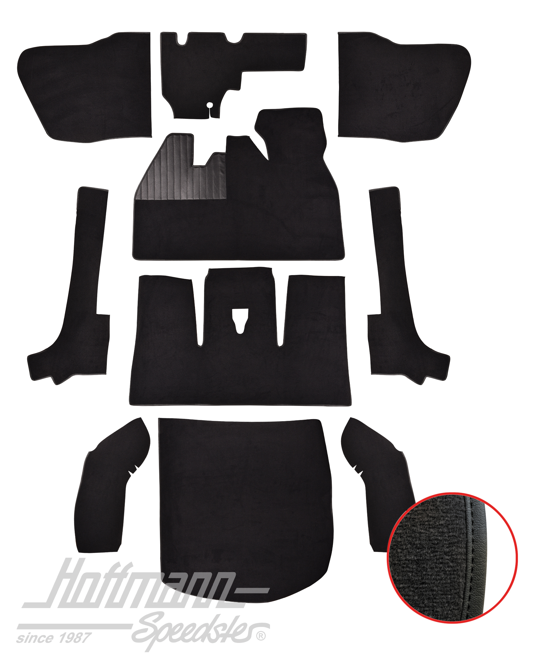 Carpet kit, Beetle Convertible, 8.66-7.70, black |  | 026-5921