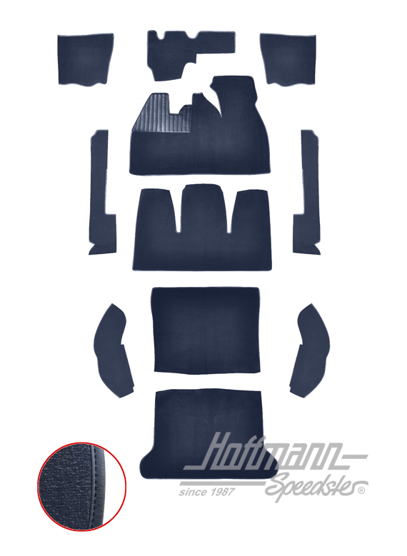 Carpet kit, Beetle Sedan, 8.68-7.72, blue |  | 026-5524