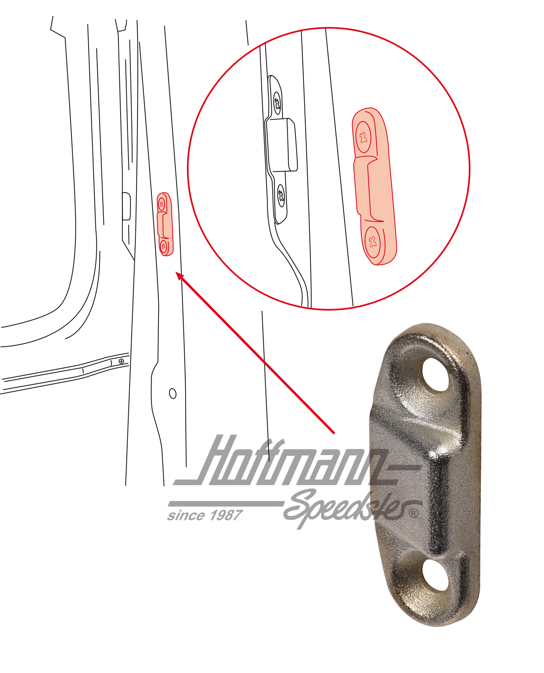 Striker plate, lateral, hatchback                                                                   