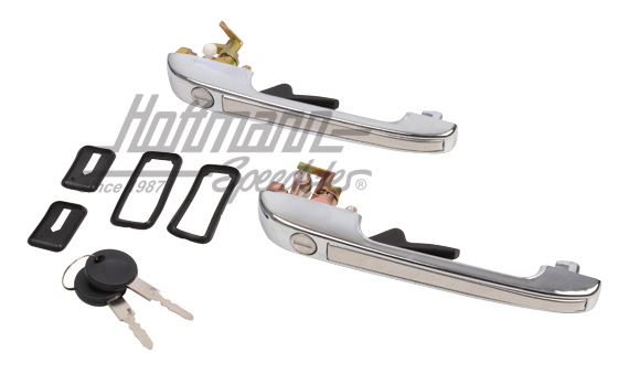 Door handle kit, Golf 1/2, with lock, chromed, | 171 898 300 C | 180-1010