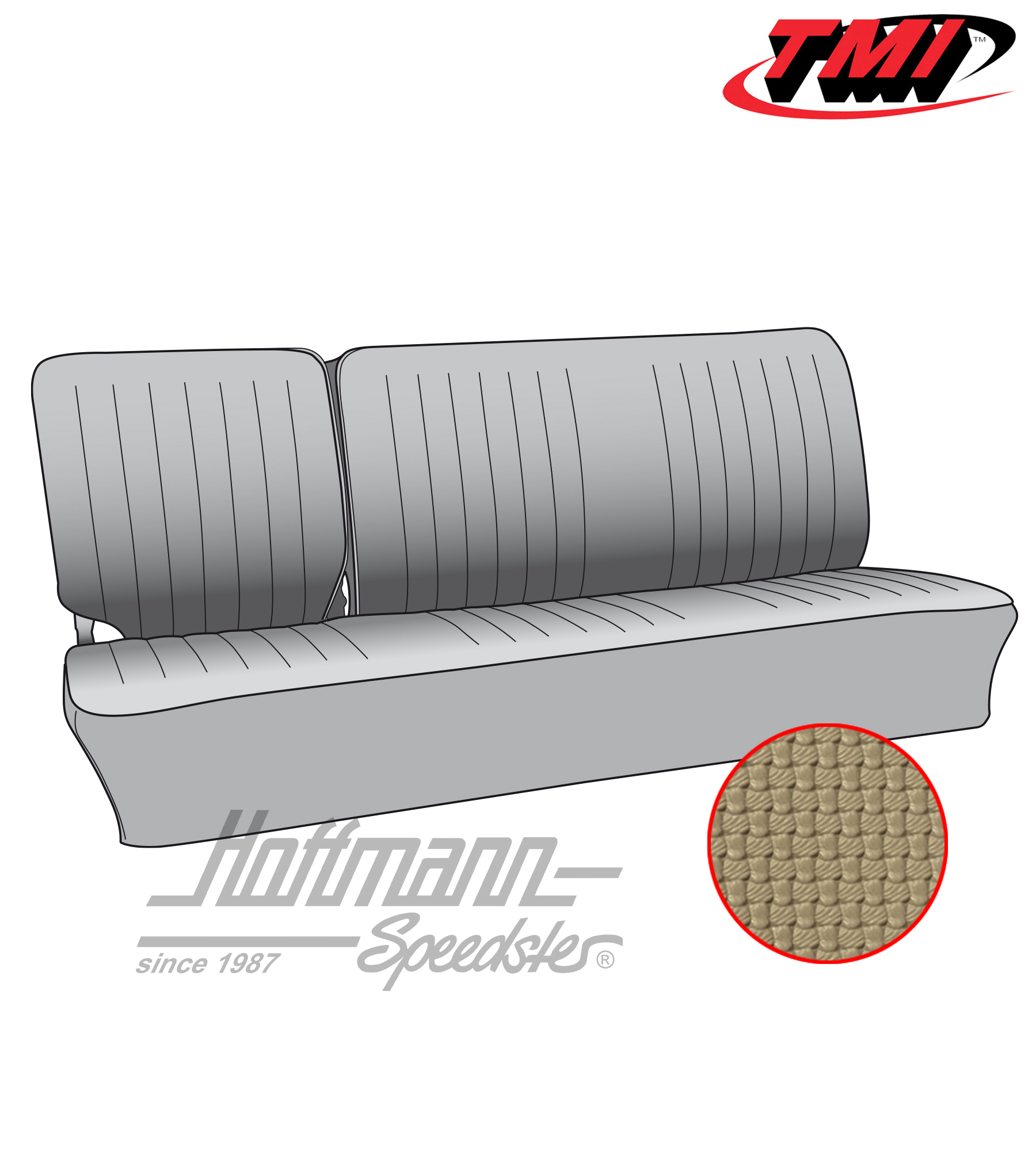 Seat upholstery, central bench 1/3, 67-73, beige | 43-2129-04 | 098-0653-30