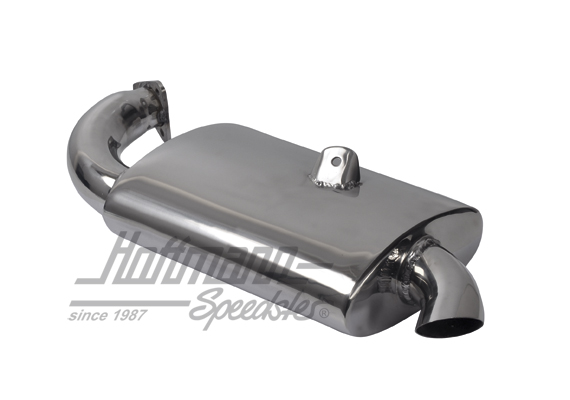 Single exhaust muffler, Phat Boy, stainless steel                                                   