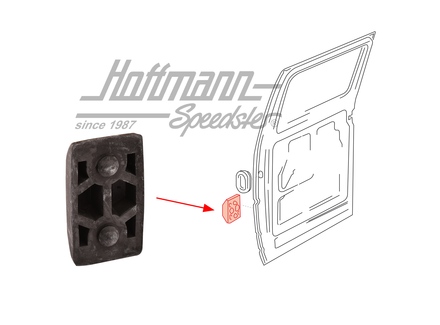 Rubber bump, cabin door, Bus T4 Double Cab | 729 841 691 | 408-1400