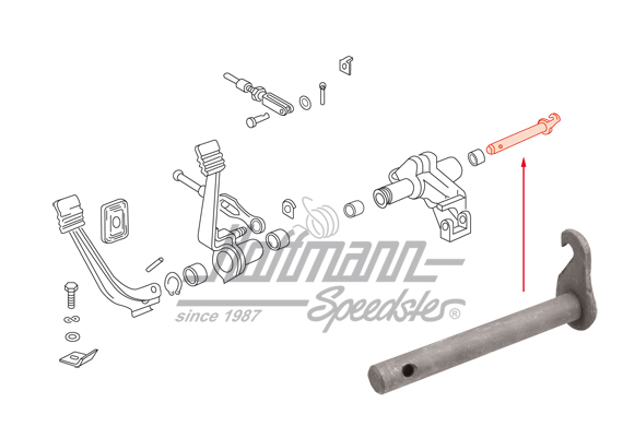 Shaft, clutch pedal, 64-71                                                                          