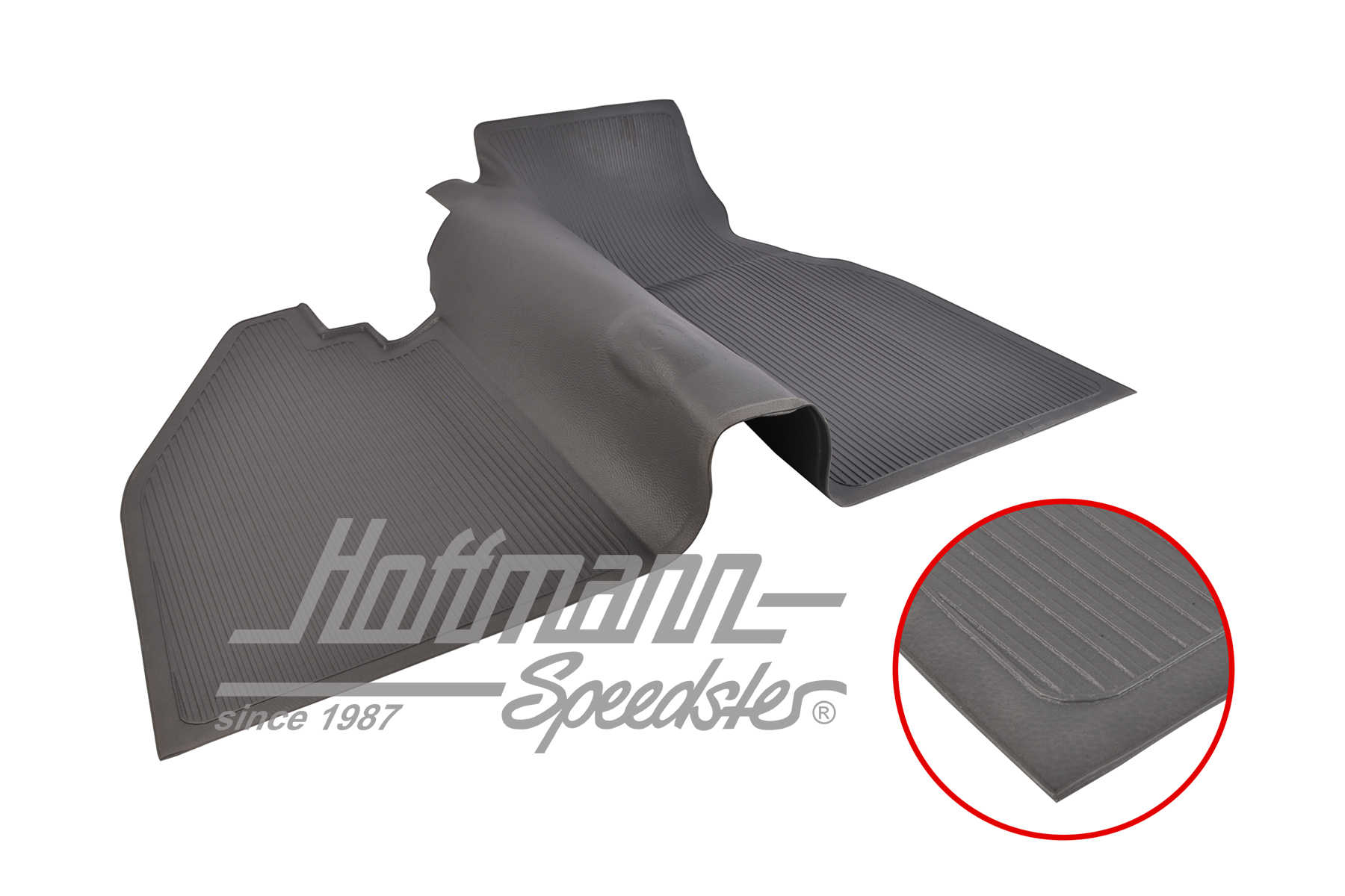 Rubber covering, floor panel, front, grey | 113 863 703 KGY | 020-0026-02