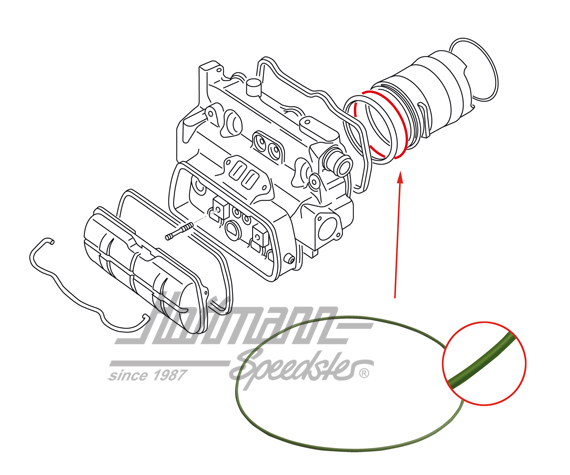 Seal, cylinder sleeve, upper, WBX | 025 101 177 | 307-0005