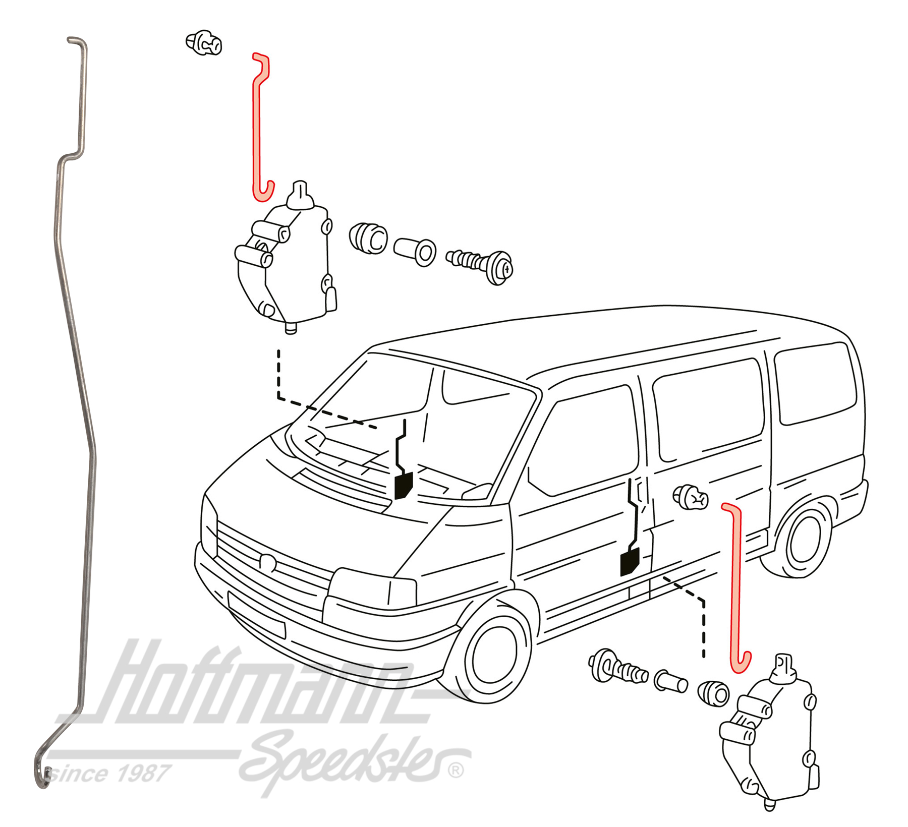 Connecting rod, central locking system | 7D0 862 163 | 408-1010-10