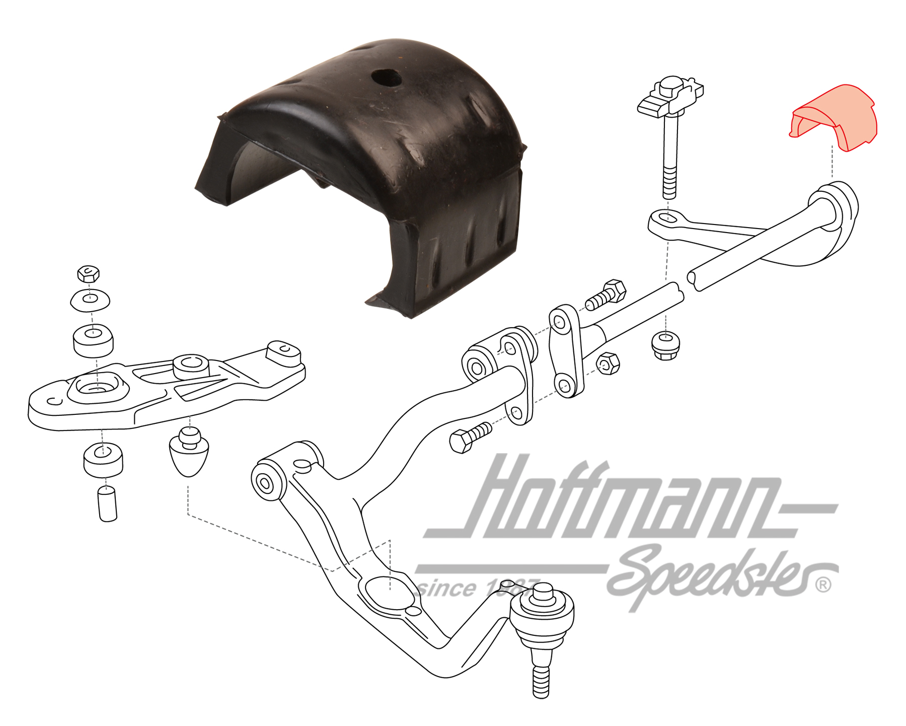 Rubber mount, torison spring rod, inner/upper | 701 411 197 | 404-0548