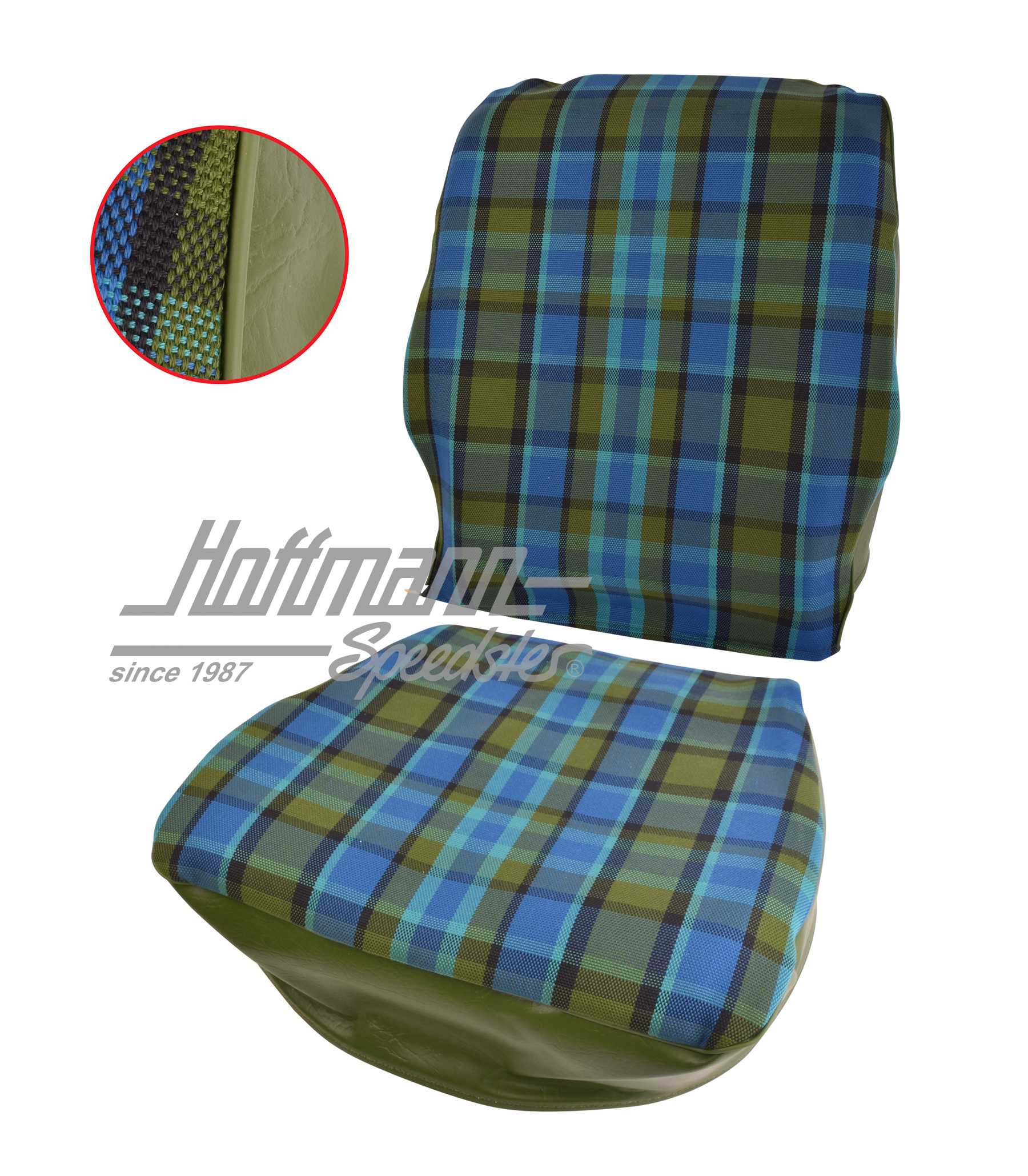 Seat cover, Westfalia, blue/green, 74-79                                                            