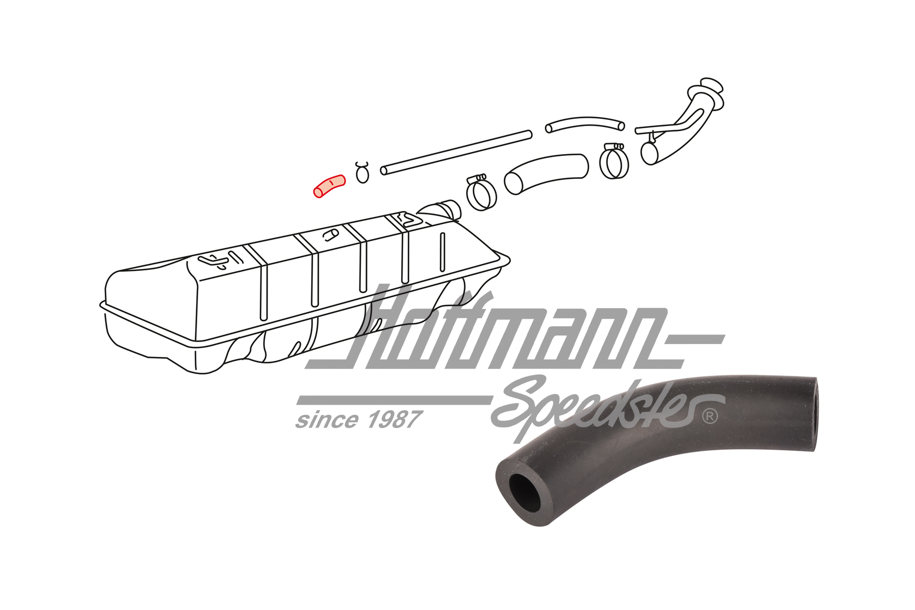 Venting hose, fuel tank, Bus T2 8.67-7.72 | 211 201 157 A | 092-6246