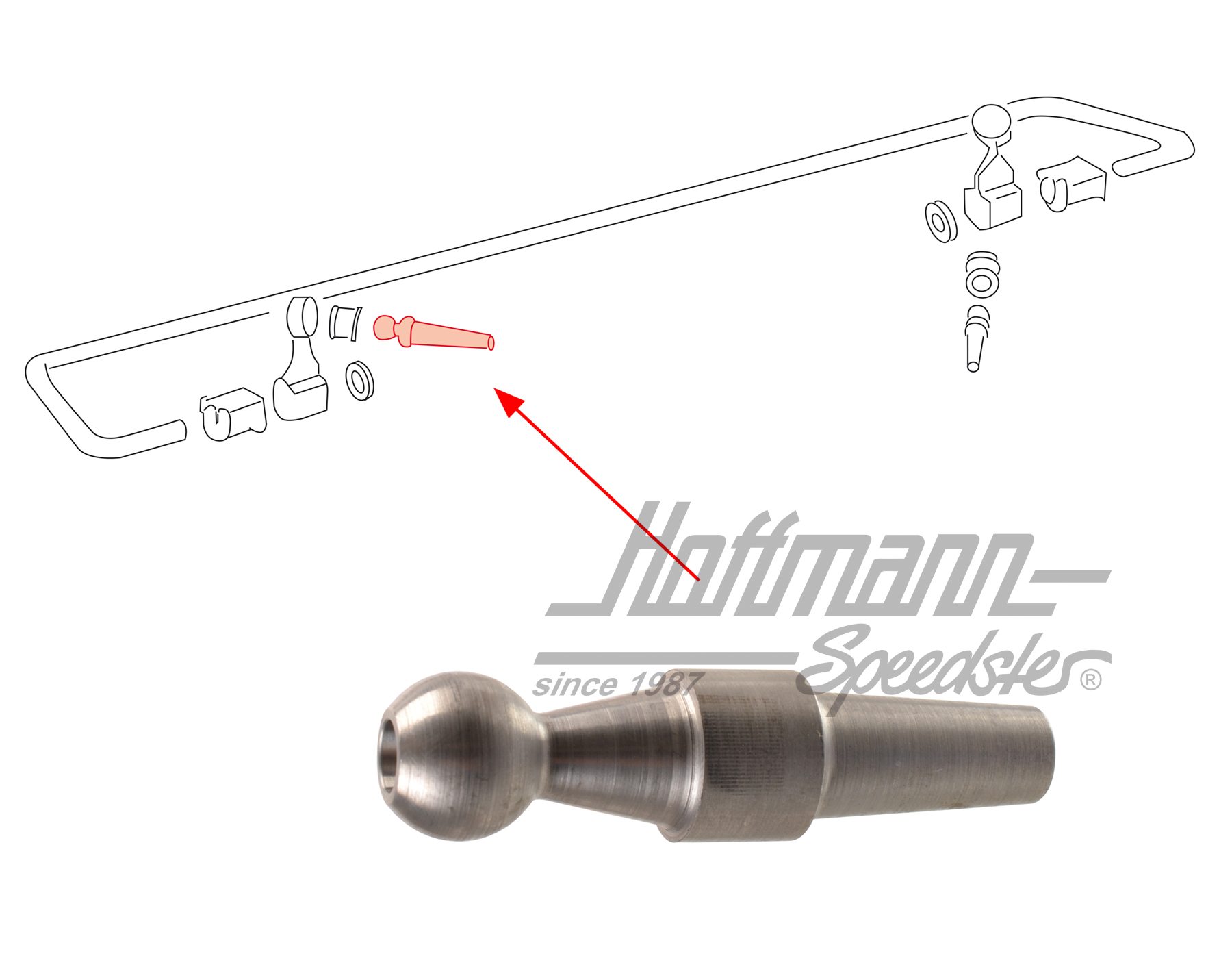 Ball pin, stabilizer, rear, 69-73 | 901 331 571 07 | 521-6180-06