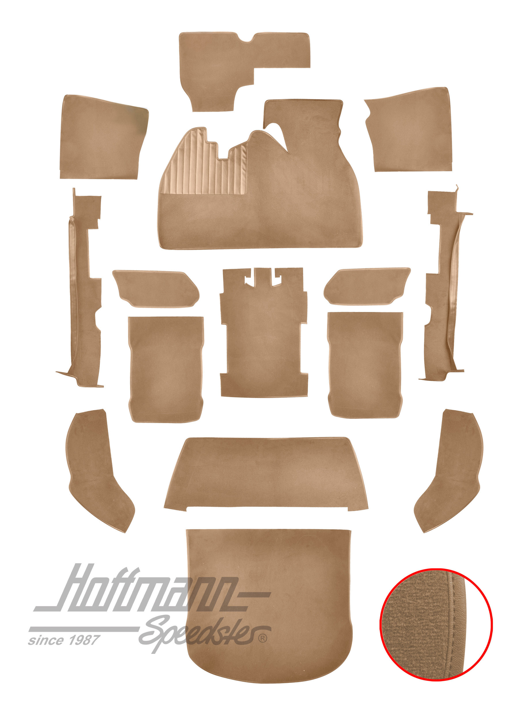 Carpet kit, Beetle Sedan, 1303, beige |  | 026-5725