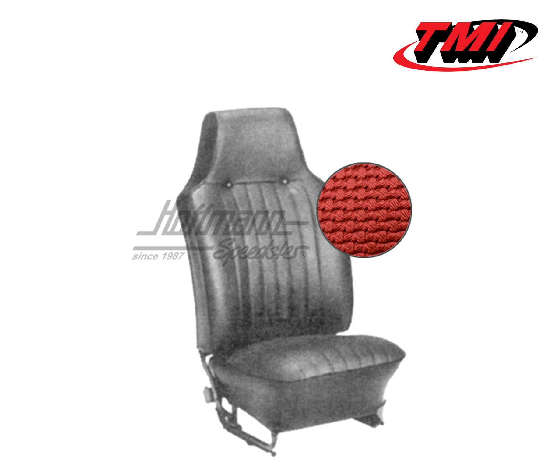 Seat upholstery, Conv., 8.67-7.69, Basketweave, red | 43-1324-07 | 055-6710