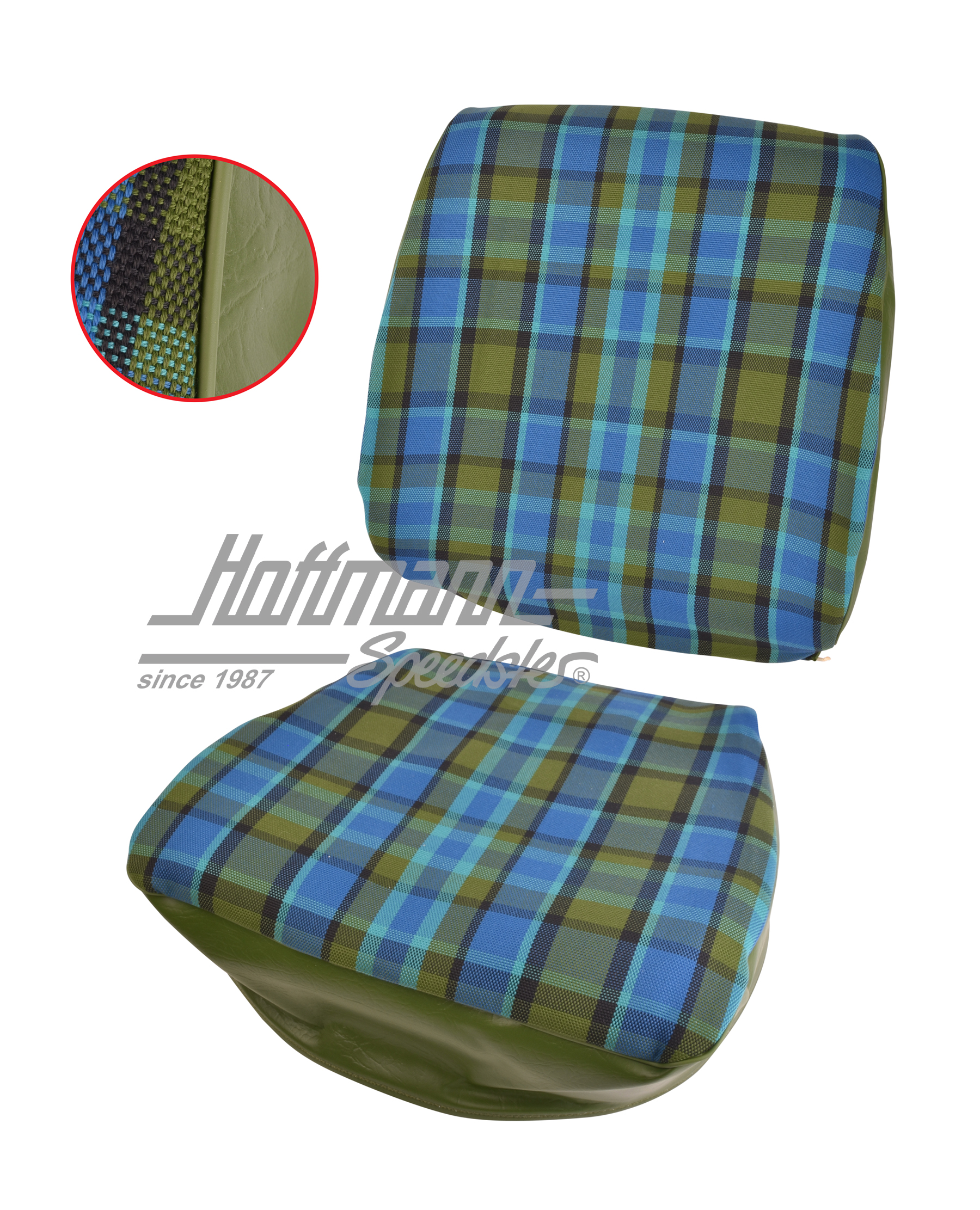 Seat cover, Westfalia, blue/green, 74-79 |  | 098-0599-70