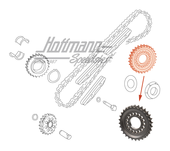 Engine sprocket, camshaft, 65-94                                                                    
