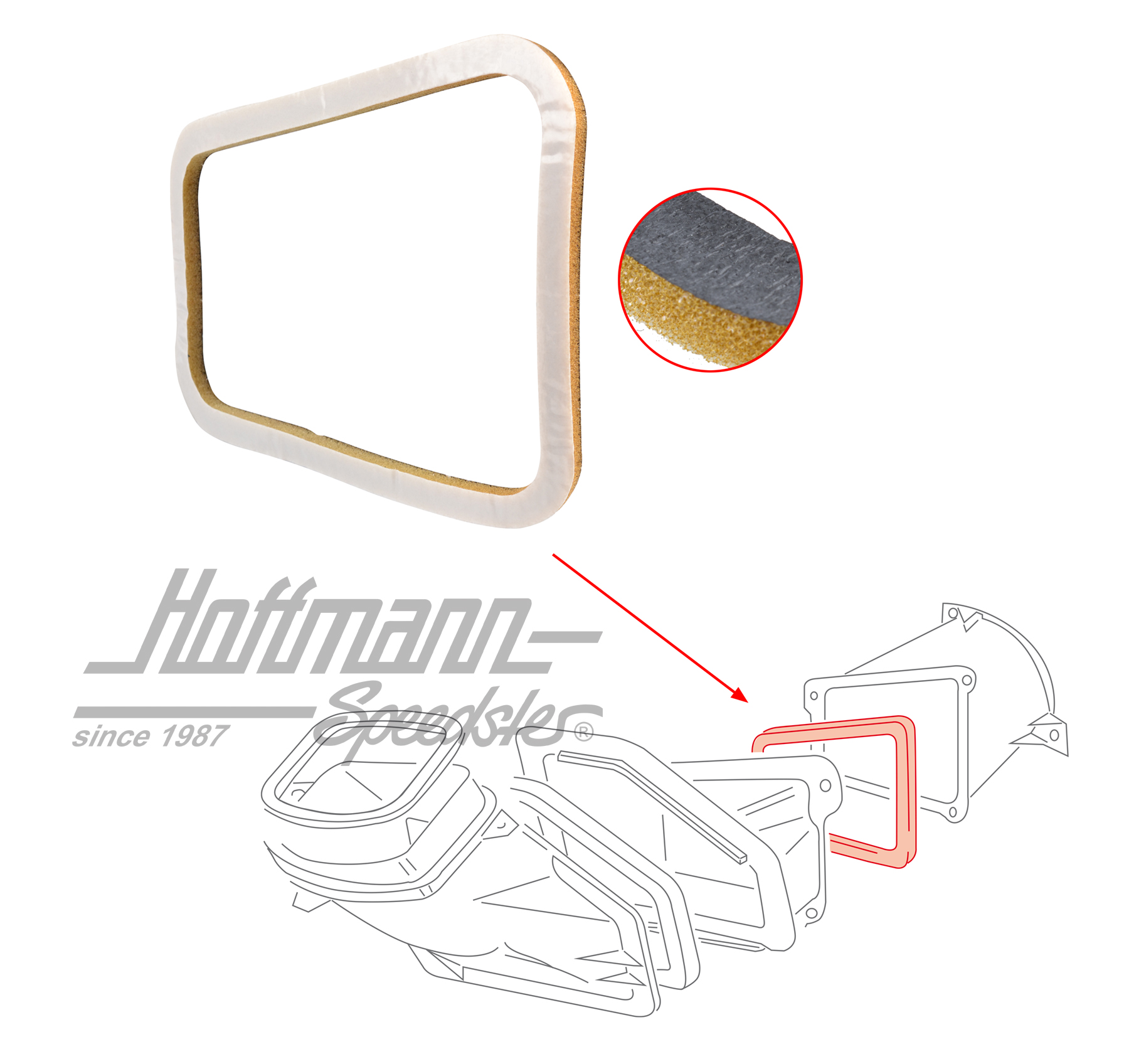 Seal, air duct/engine, Bus T4 | 701 819 142 | 408-5400-06