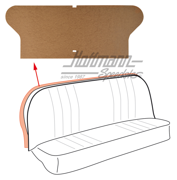 Cover, rear bench backrest, 8.64-7.71 | 111 885 355 | 055-5055-30