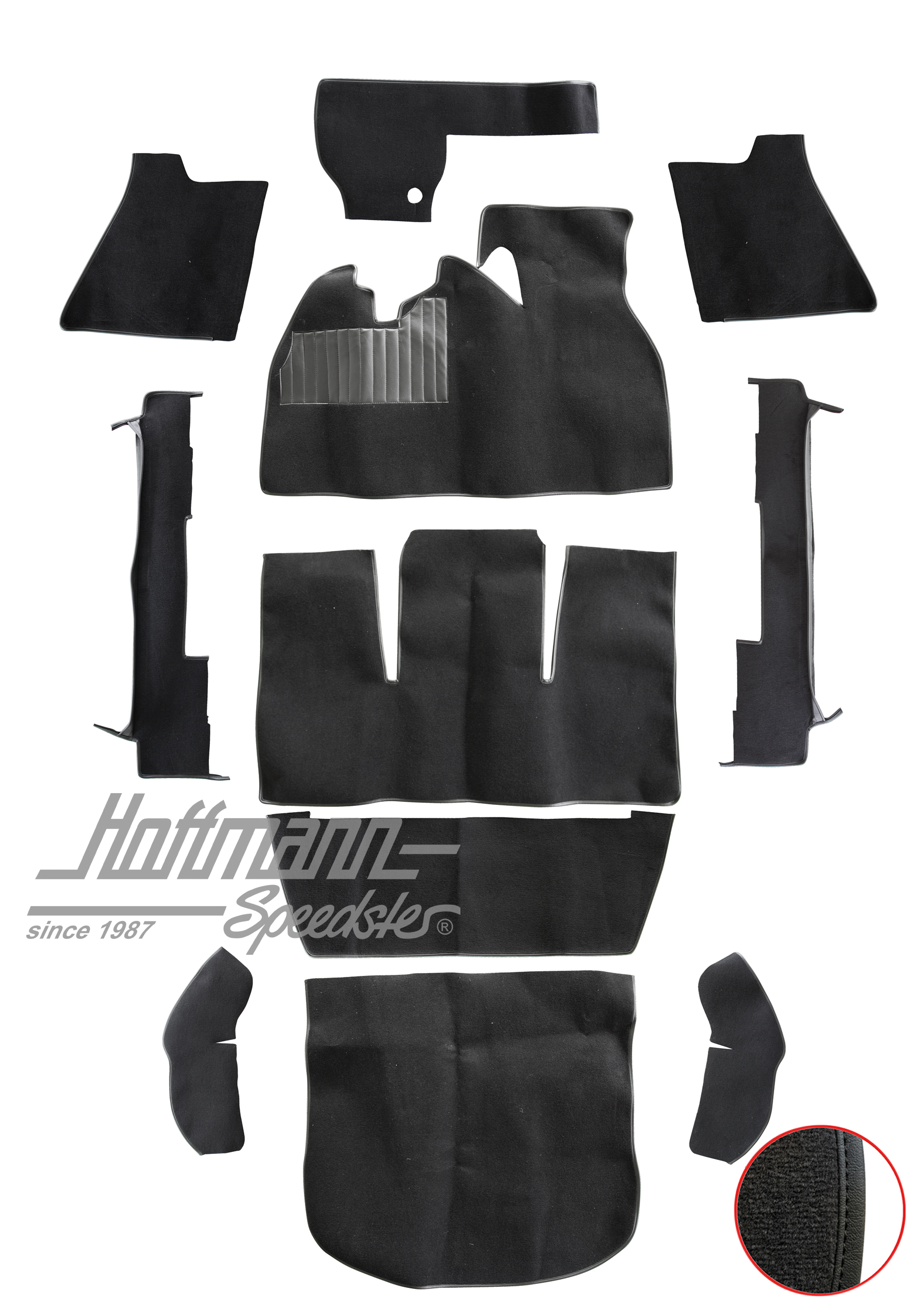 Carpet kit, Beetle Sedan, 1302, black |  | 026-5621