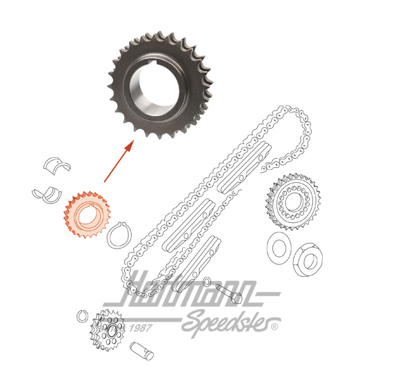 Engine sprocket, intermediate shaft, 65-94                                                          