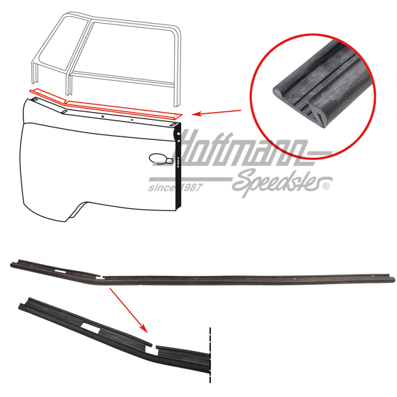 Seal, door-window frame and door, left | 211 837 395 | 089-0140-01