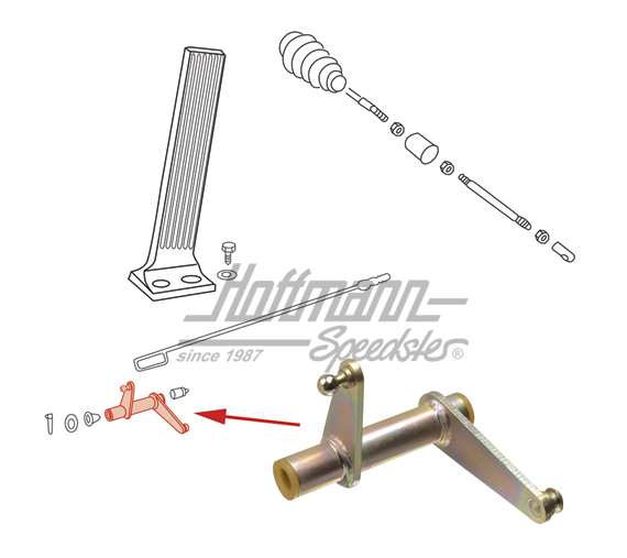 Reversing lever, accelerator linkage, 911 Turbo, 75-88 | 930 423 017 01 | 530-3280-24