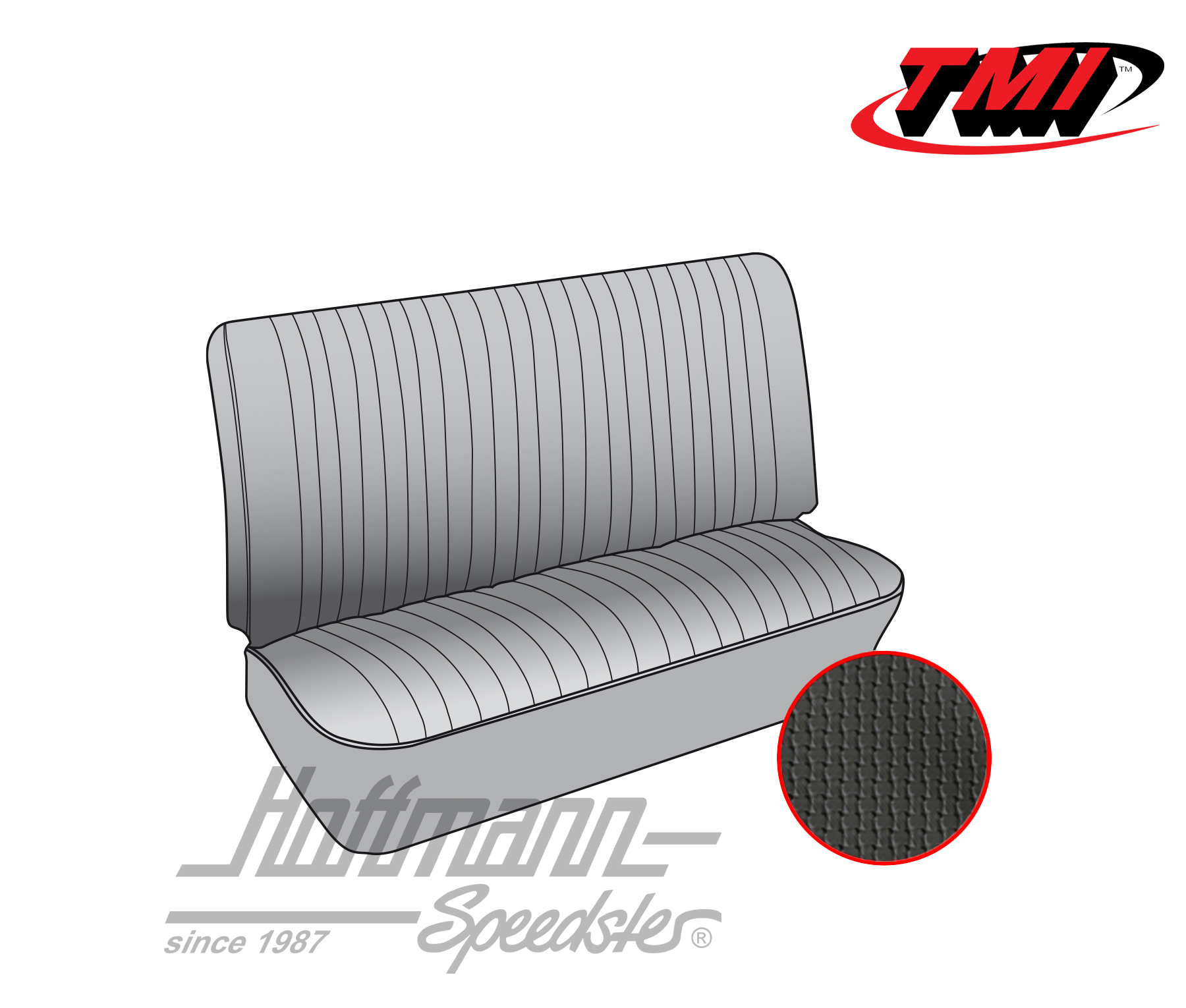 Seat upholstery, central bench 3/4, 73-79, black | 43-2123-01 | 098-0659-10