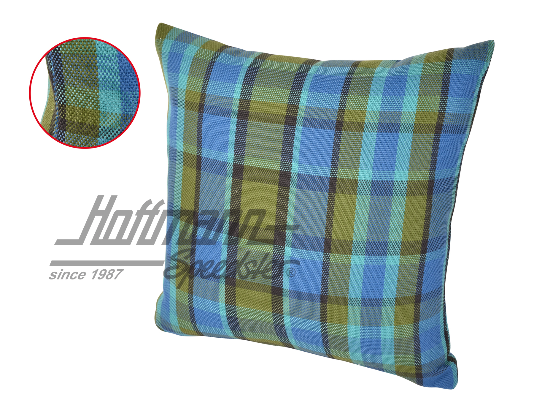 Cushion, Westfalia, blue/green, 39x39cm | --- --- --- | 098-1310-50