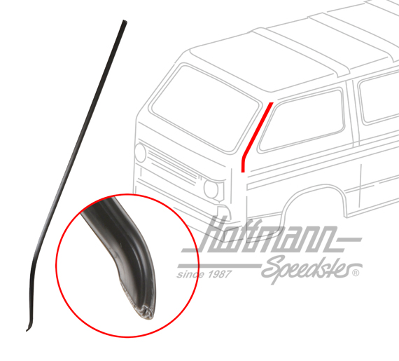 Moulding, A-pillar, Bus T3, black, left | 251 853 705 1BG | 370-7100-01