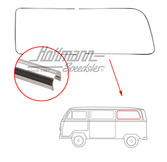 Ornamental frame, aluminium, side window, rear, left | 241 853 353 | 097-1280-11